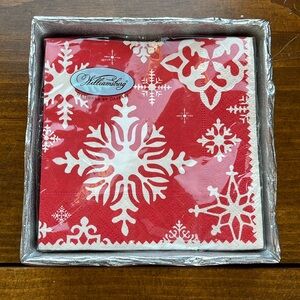 Mariposa Dinner Napkin Holder with w/ Caspari Snowflake Napkins